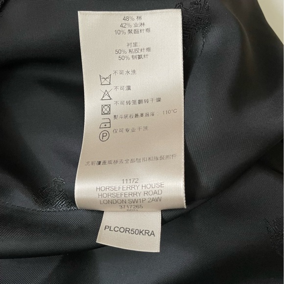 Burberry London Cotton Linen Double Breasted A-Line Peacoat Charcoal Gray - Picture 7 of 12